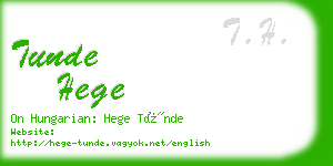 tunde hege business card